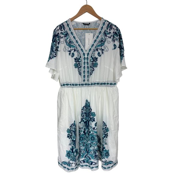 Bloomchic New Bandana Print Dress‎ with Pockets Size 26 4X Plus Size Summer - Picture 3 of 11